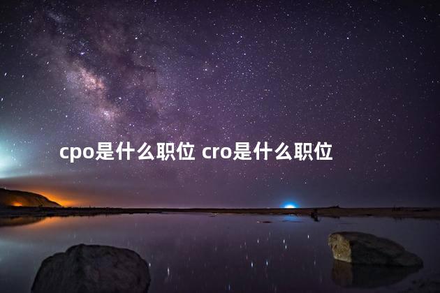 cpo是什么职位 cro是什么职位